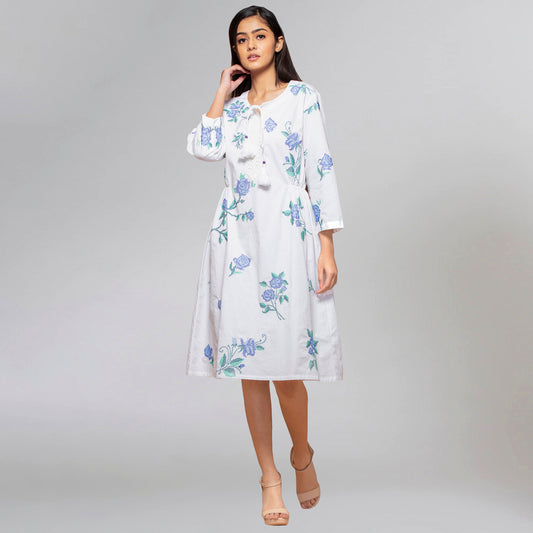 Blue Cross Stitch Dress