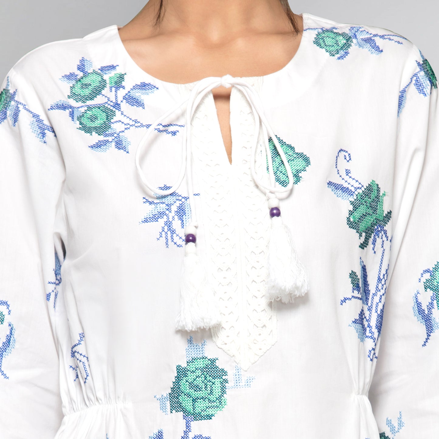 Green Cross Stitch Dress