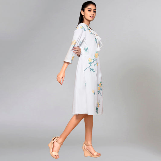 Yellow Cross Stitch Dress