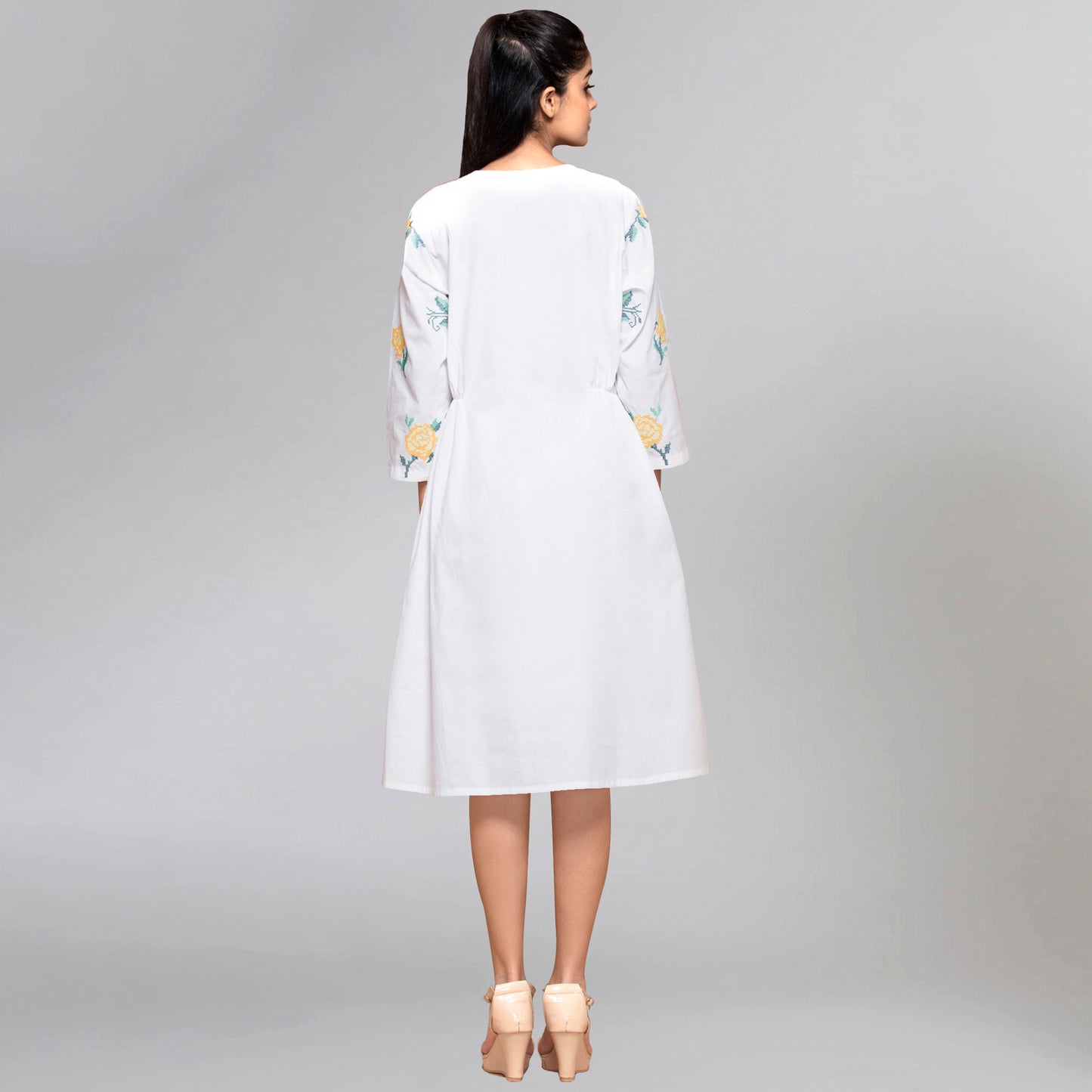 Yellow Cross Stitch Dress