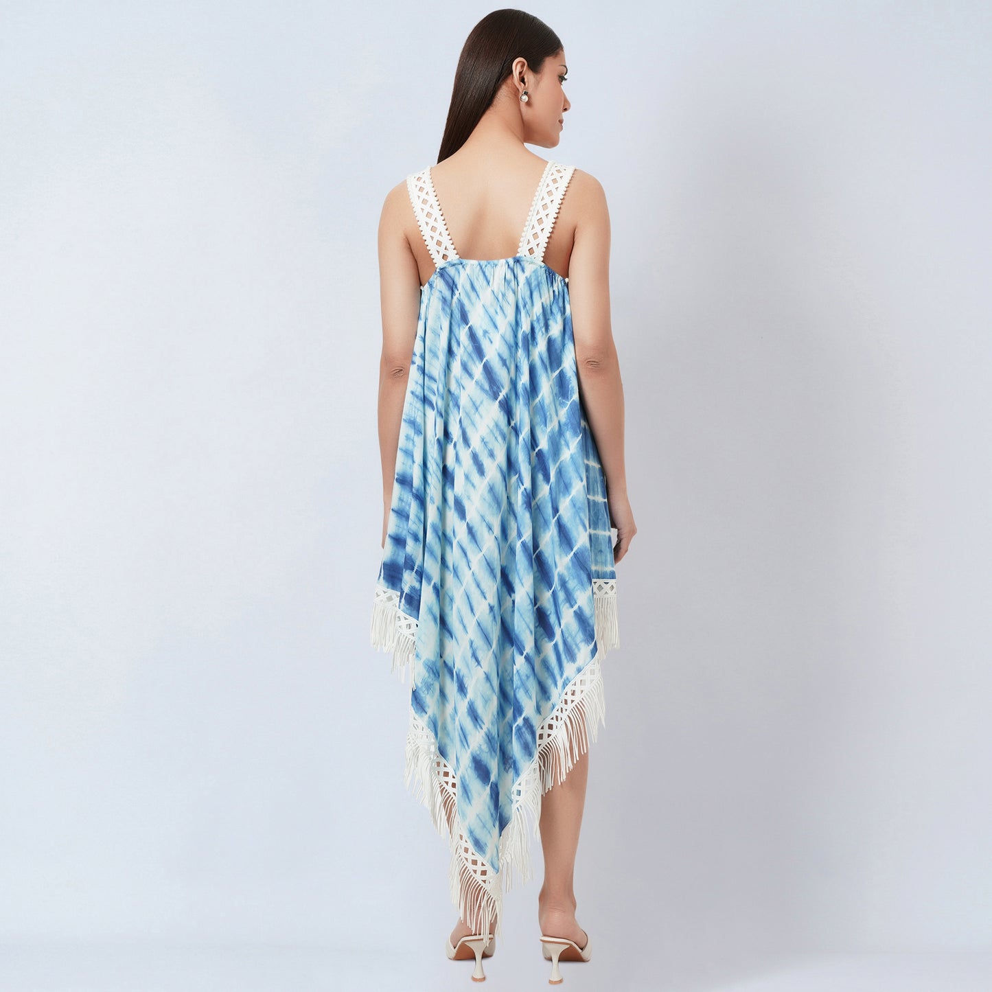 Blue Tie-Dye Handkerchief Dress