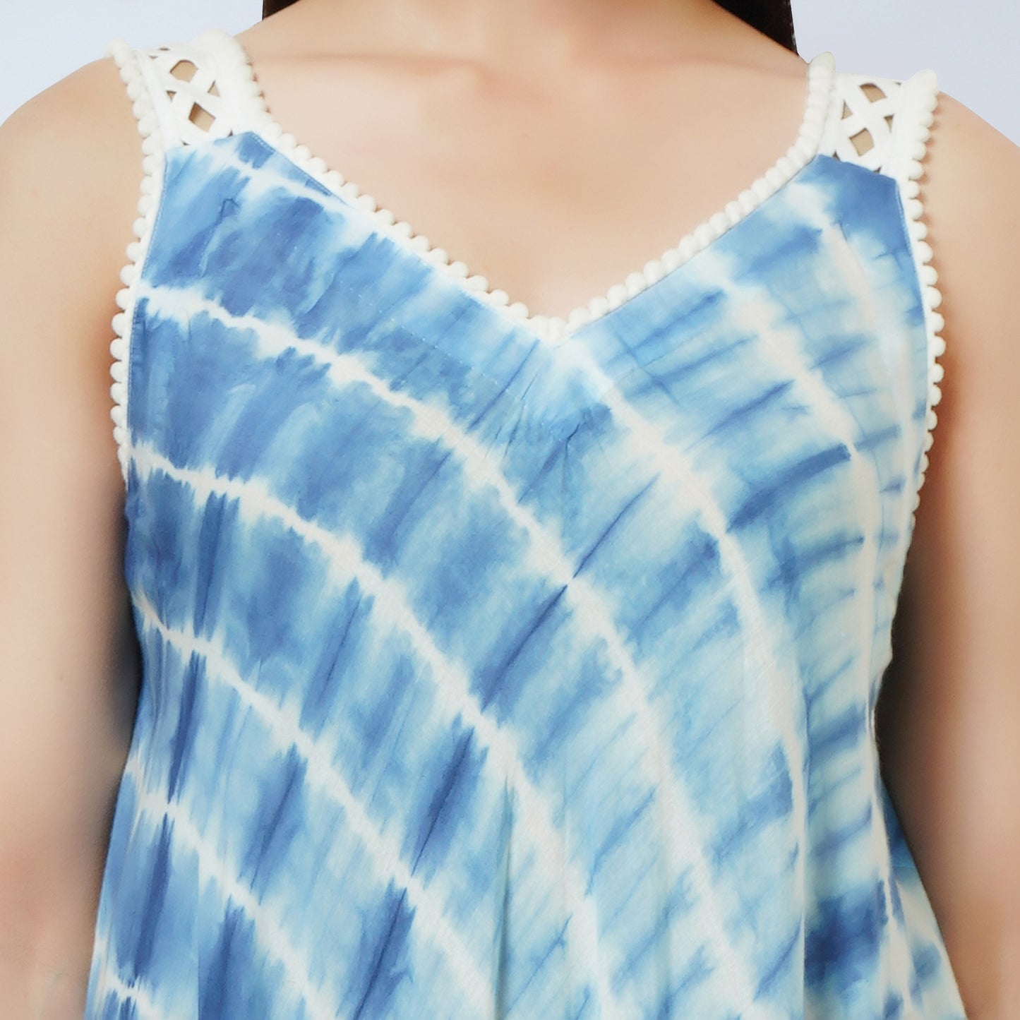 Blue Tie-Dye Handkerchief Dress