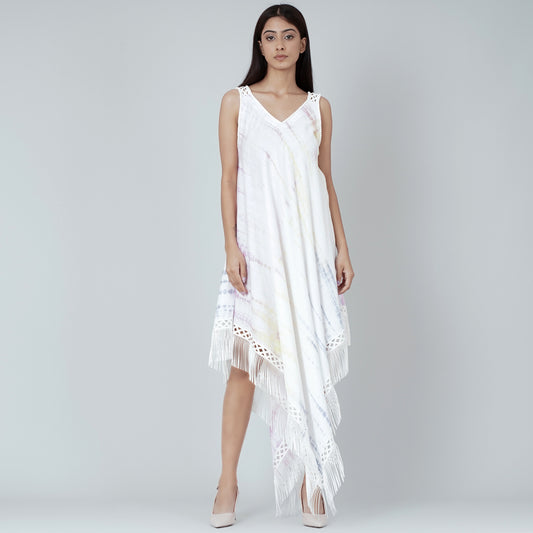 Multicoloured Tie-Dye Handkerchief Dress