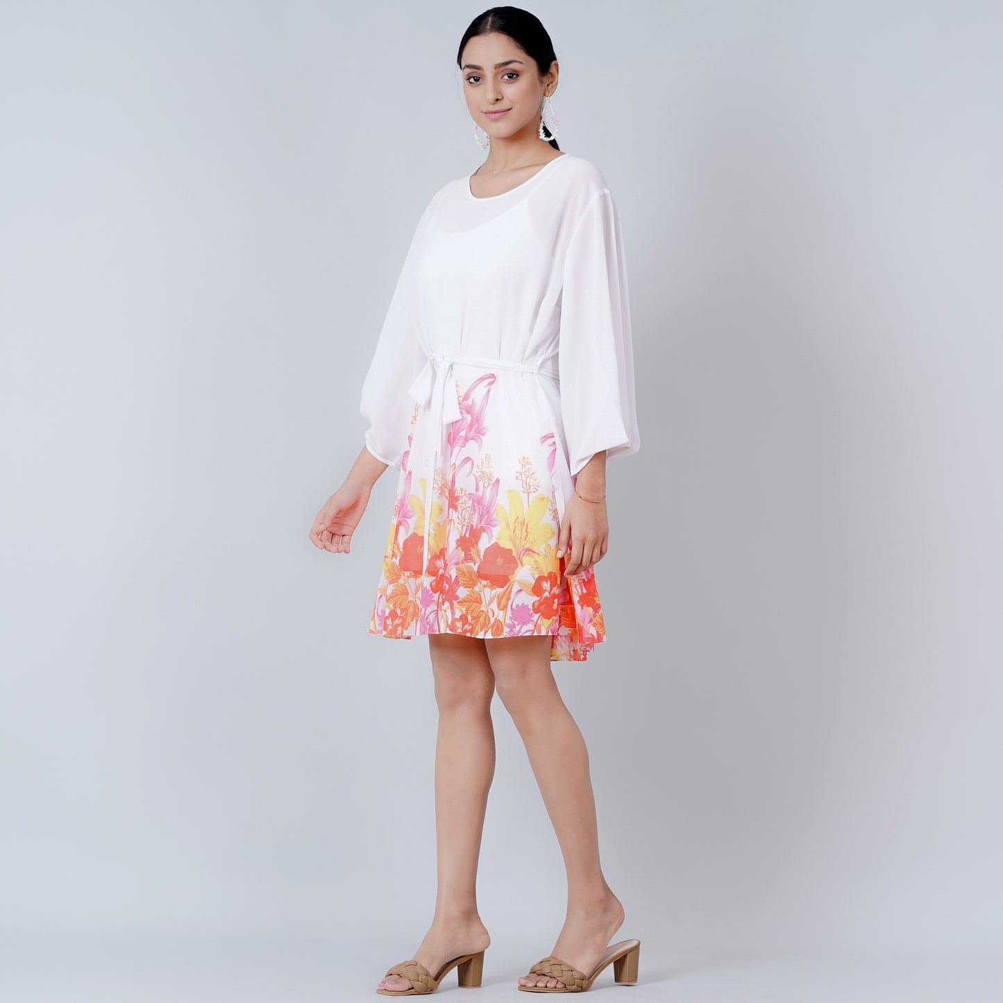 Pink and Red Floral Dress