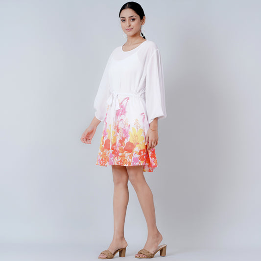 Pink and Red Floral Dress