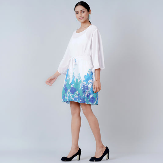 Teal and Blue Floral Dress