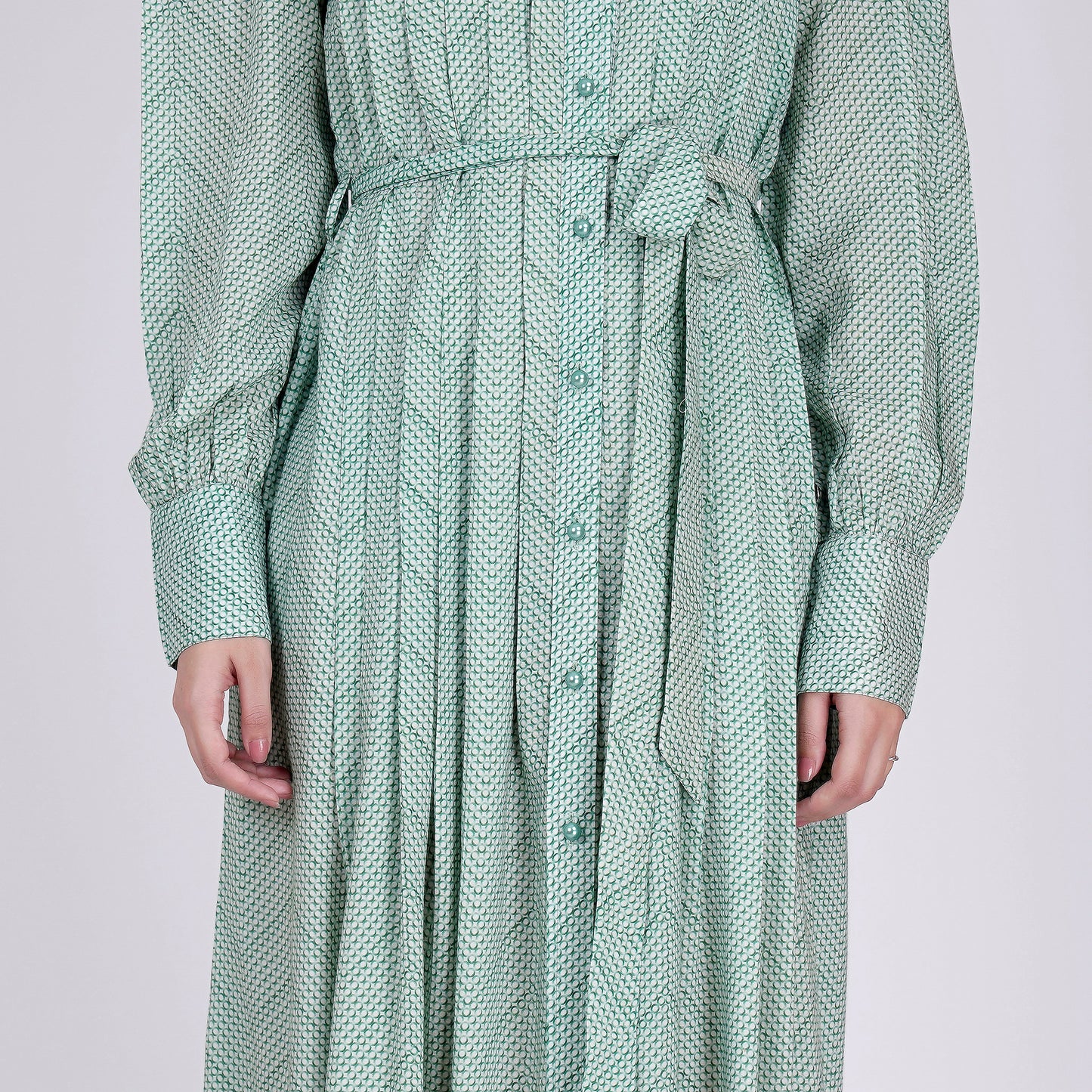 Green and White Chevron Maxi Dress