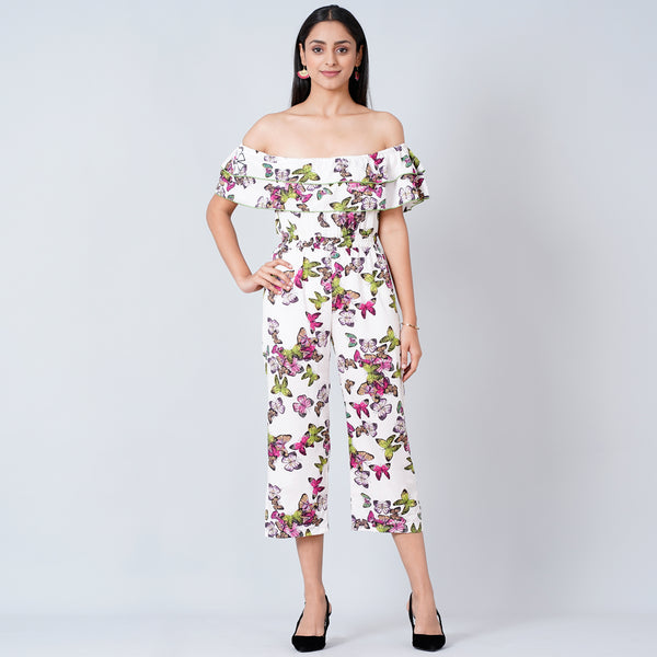 Multicolour Butterfly Print Jumpsuit for Women – Cotton Modal | First Resort by Ramola Bachchan