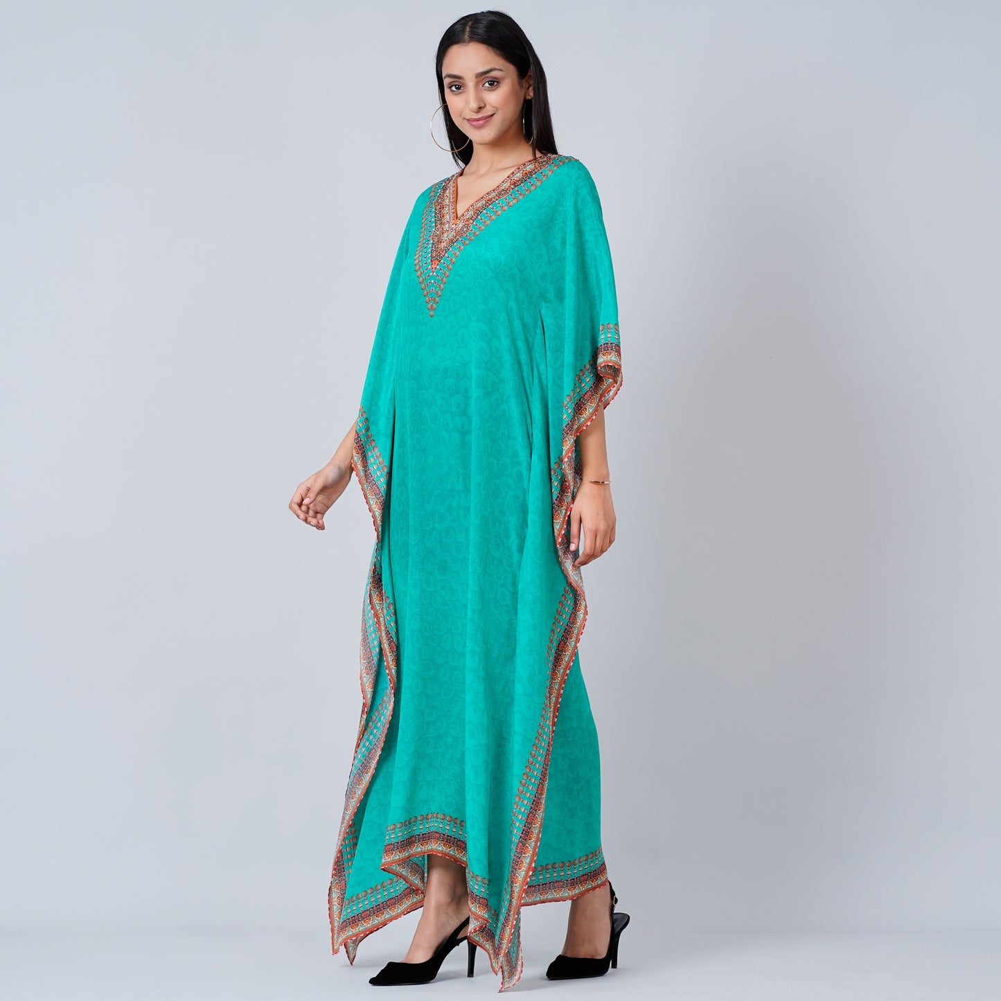 Green Pearl Full Length Kaftan