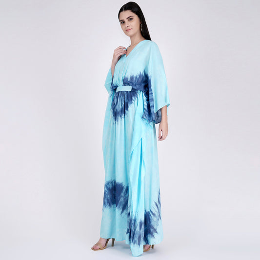 Blue Tie-Dye Full Length Kaftan