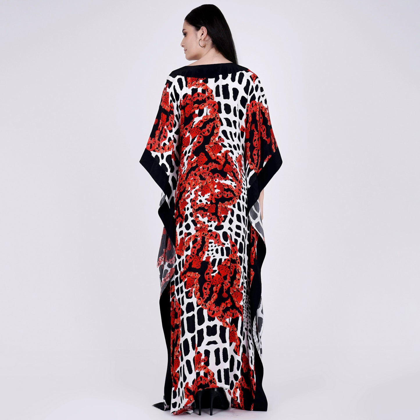 Red Baroque Full Length Kaftan