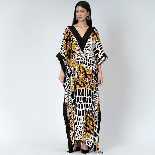 Yellow Baroque Full Length Kaftan