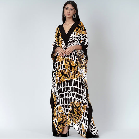 Yellow Baroque Full Length Kaftan