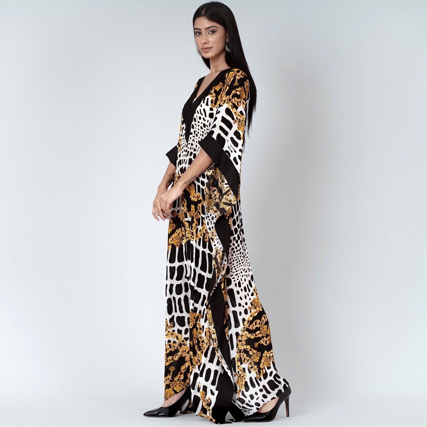 Yellow Baroque Full Length Kaftan