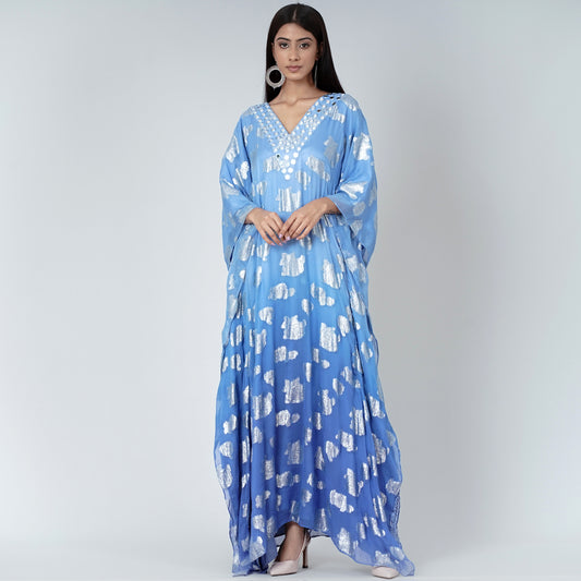 Blue Ombre Full Length Kaftan