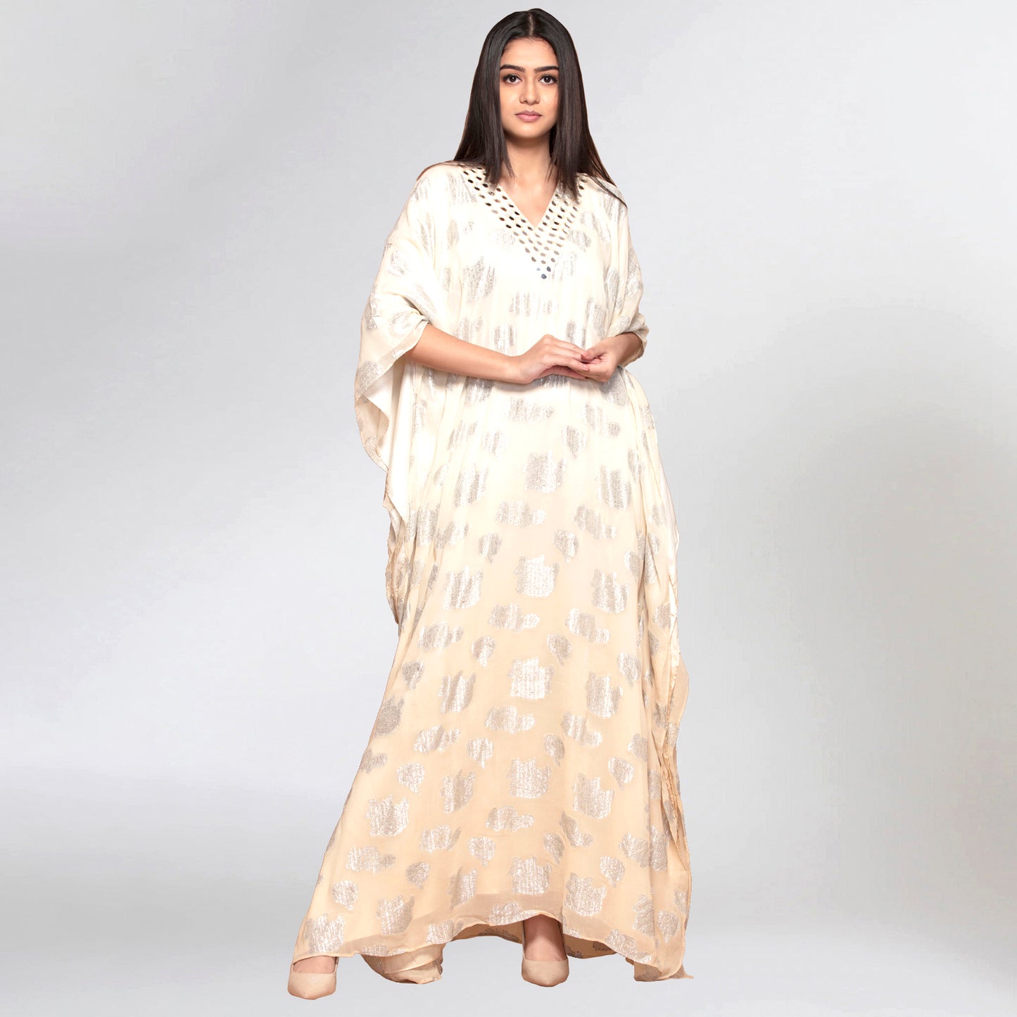 Ivory Ombre Full Length Kaftan