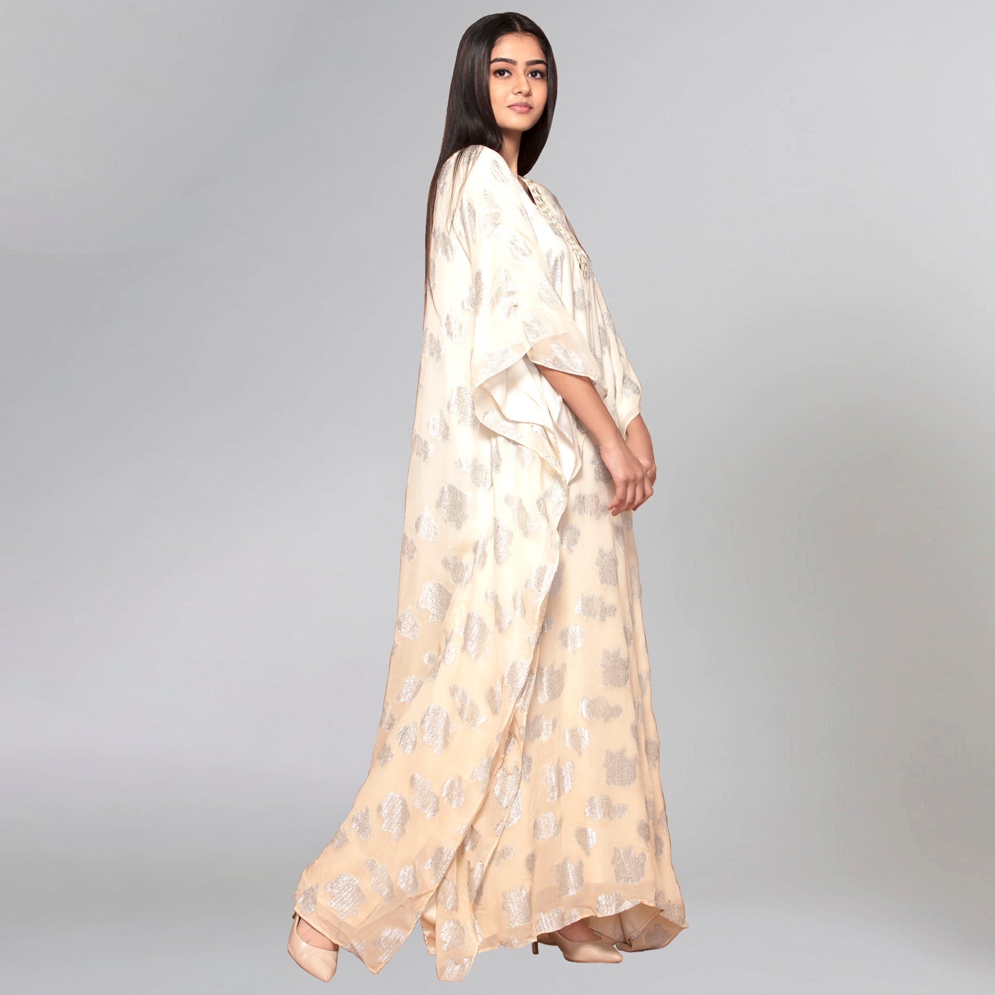 Ivory Ombre Full Length Kaftan