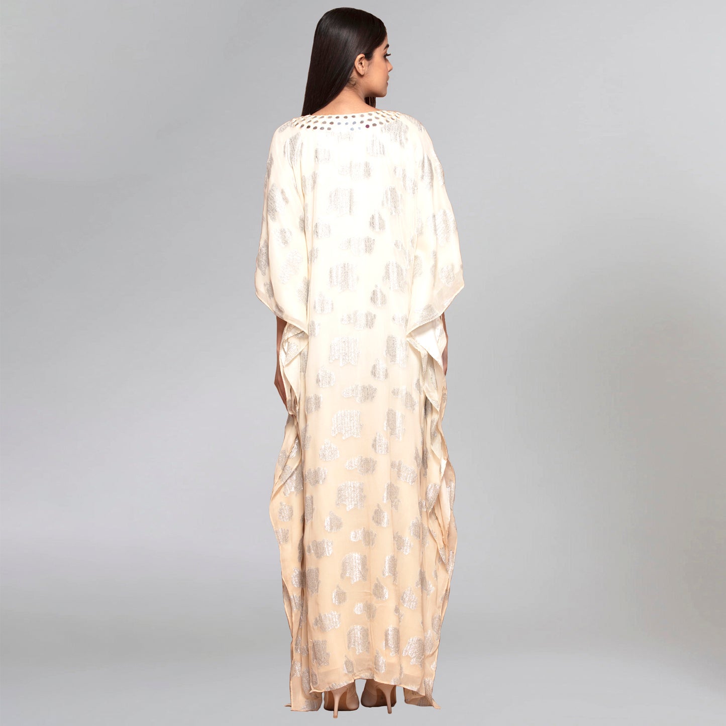 Ivory Ombre Full Length Kaftan