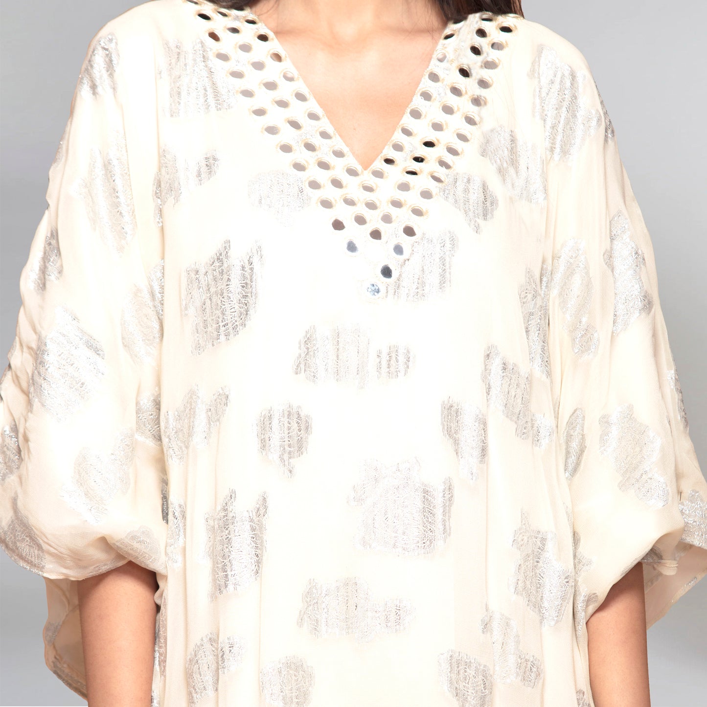 Ivory Ombre Full Length Kaftan