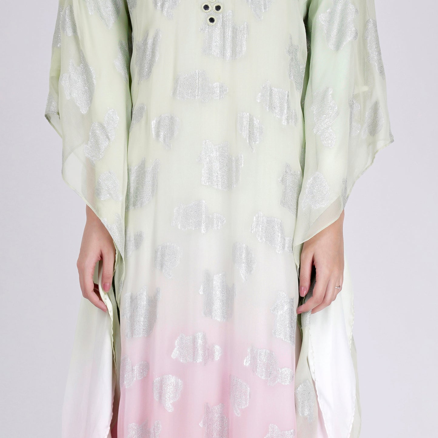 Pink and Green Ombre Full Length Kaftan