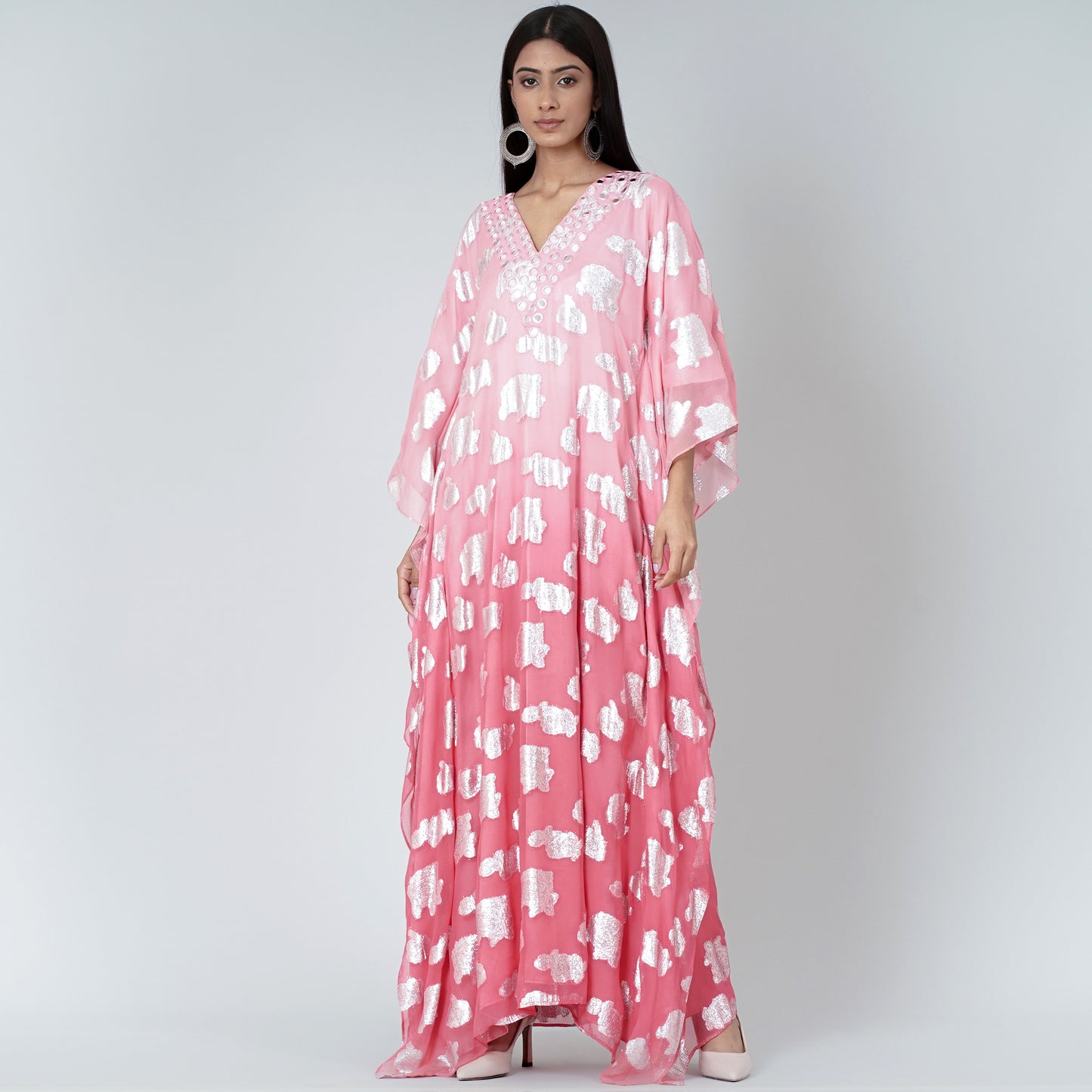Rose Pink Ombre Full Length Kaftan