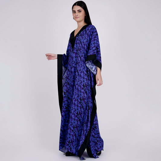 Blue Camouflage Full Length Kaftan