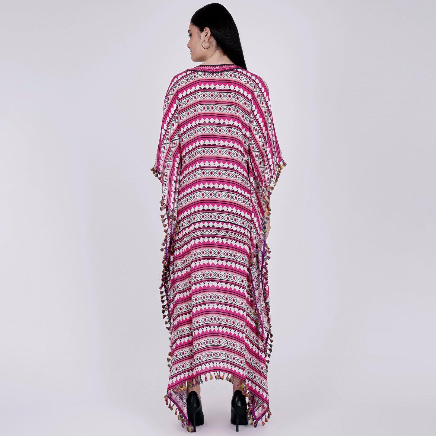 Pink Aztec Mid Length Kaftan
