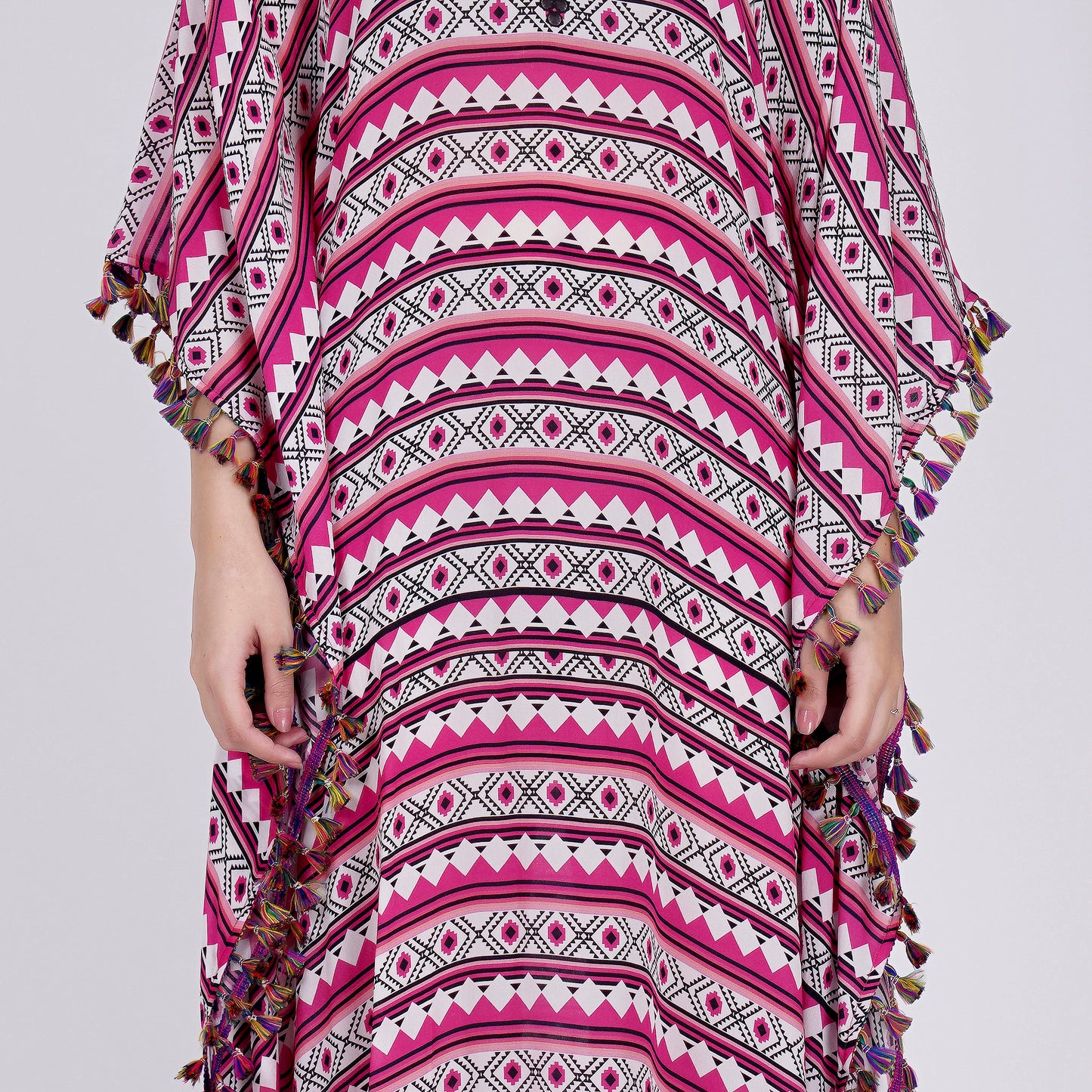 Pink Aztec Mid Length Kaftan