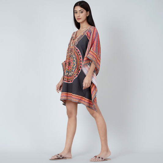 Black Tribal Kaftan Top