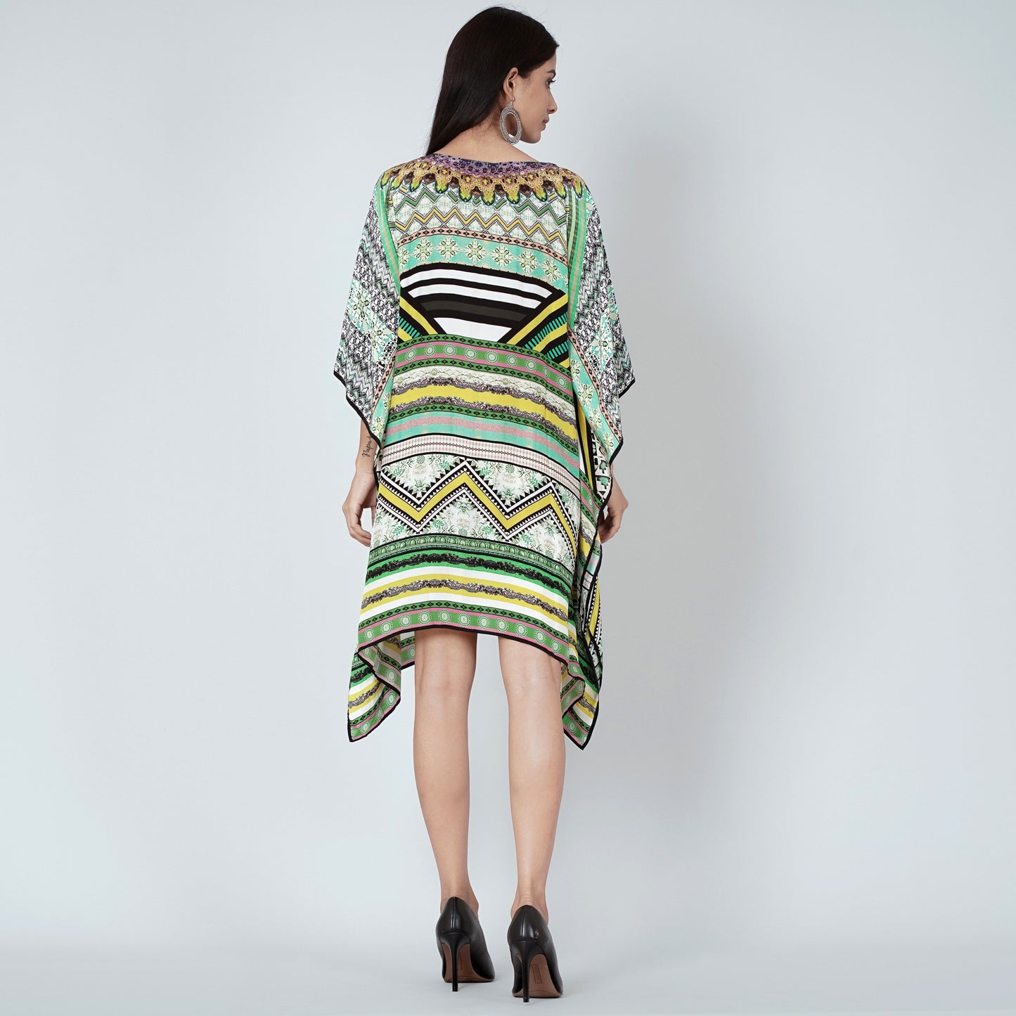 Jade Green Geometric Kaftan Tunic