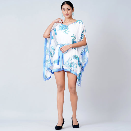 Blue Floral Kaftan Tunic