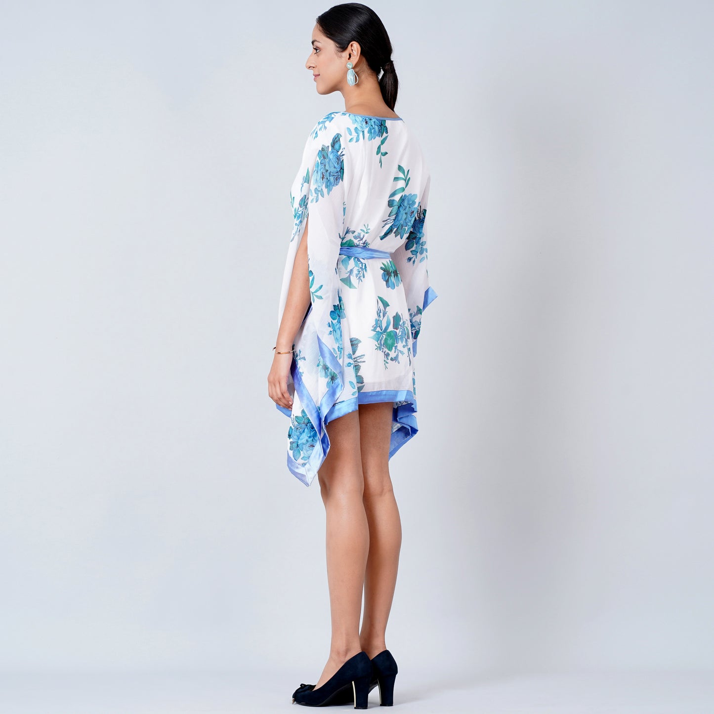 Blue Floral Kaftan Tunic