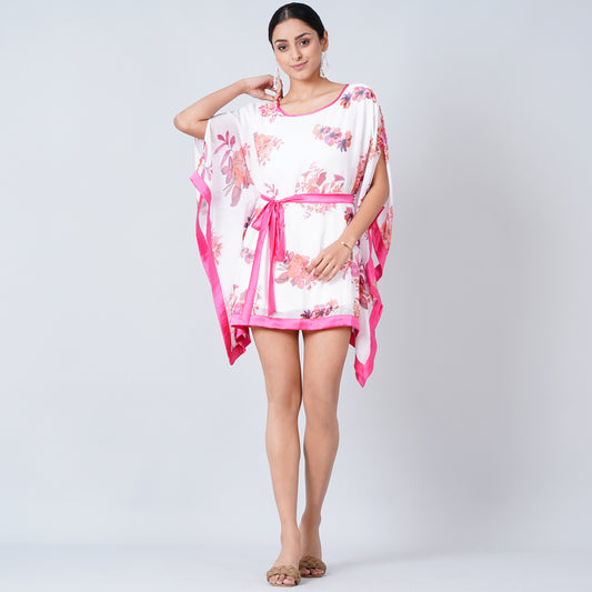 Pink Floral Kaftan Tunic