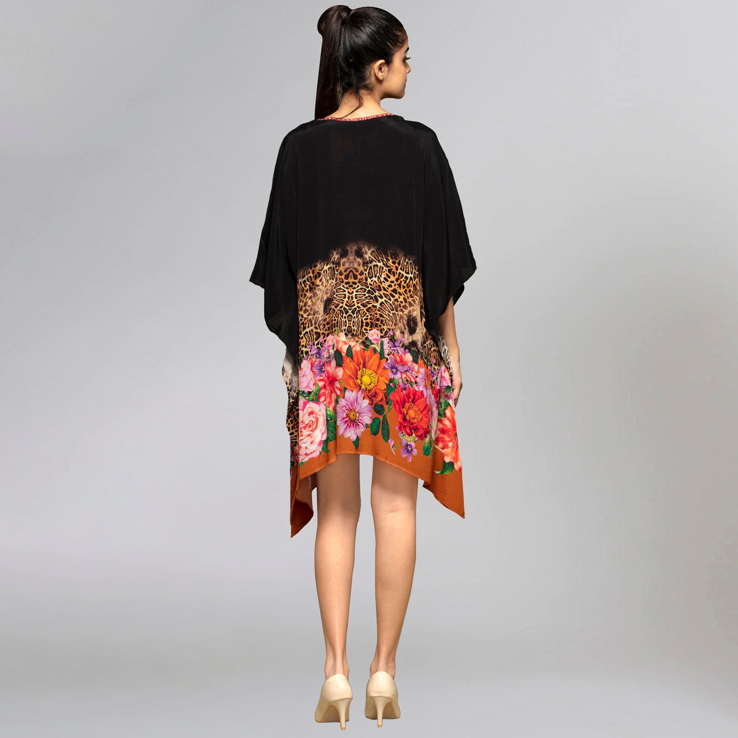Black and Orange Kaftan Tunic