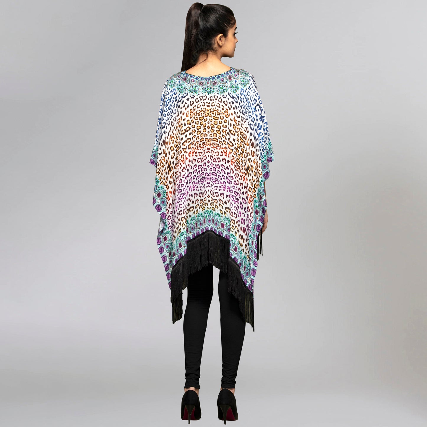 Multicoloured Animal Print Kaftan Tunic