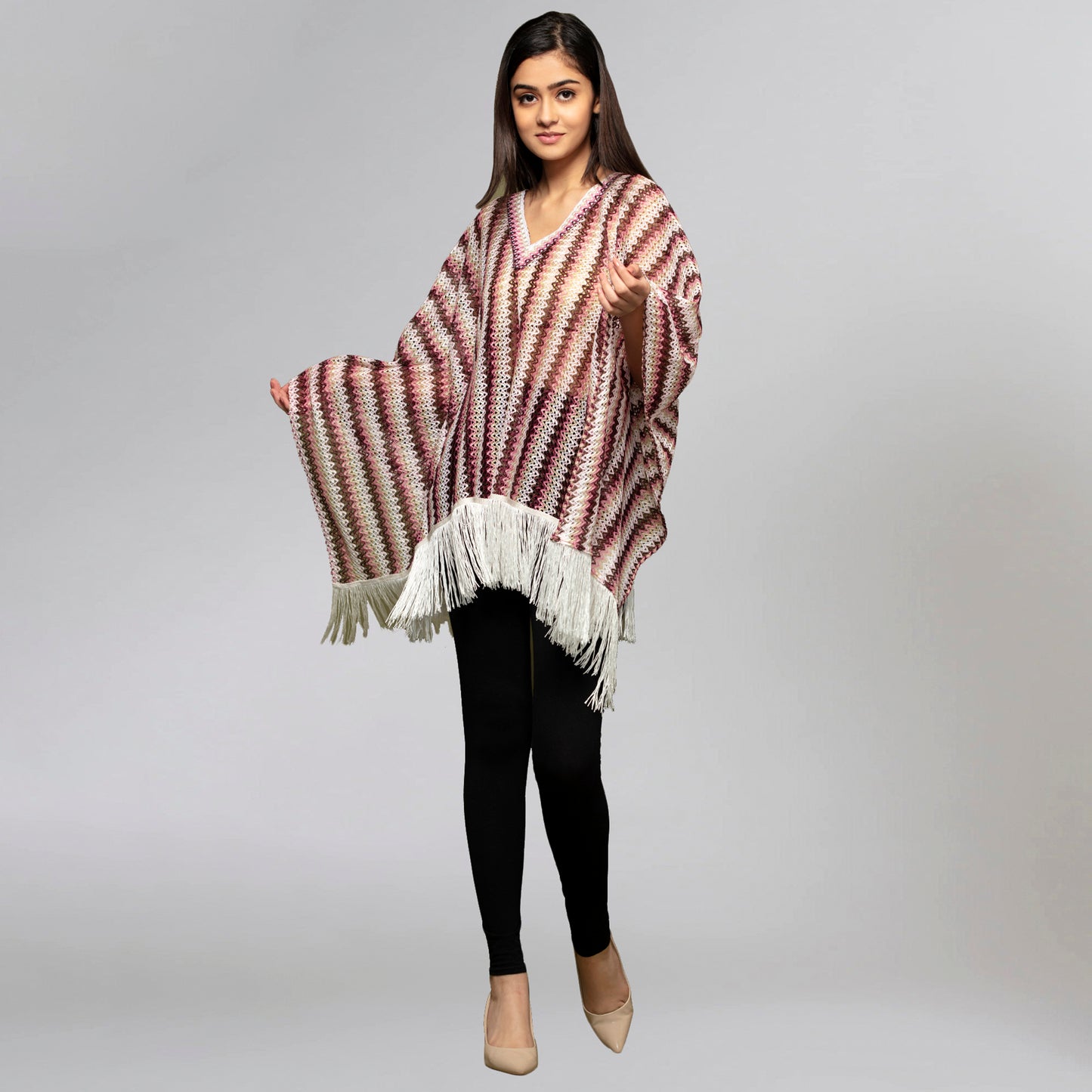Pink Knit Kaftan Top
