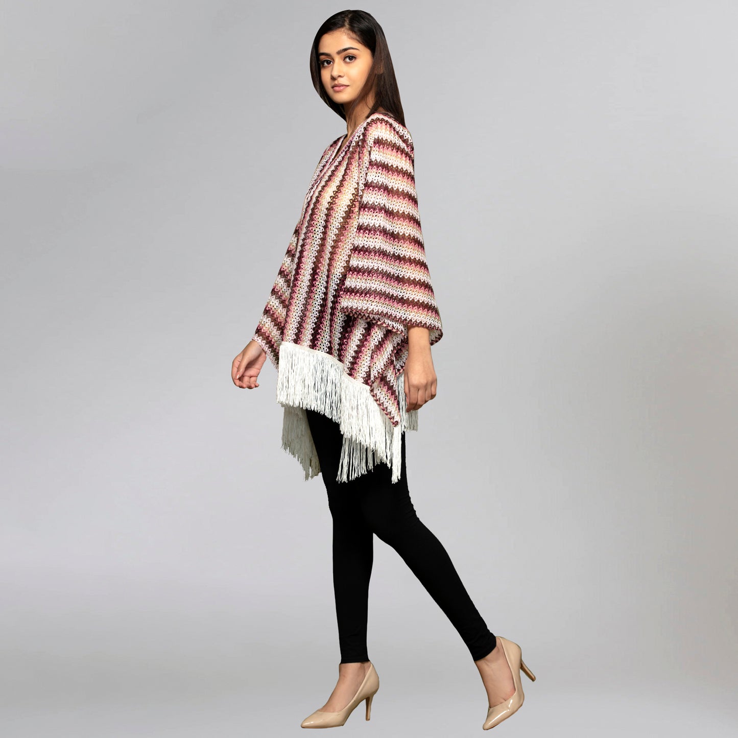 Pink Knit Kaftan Top