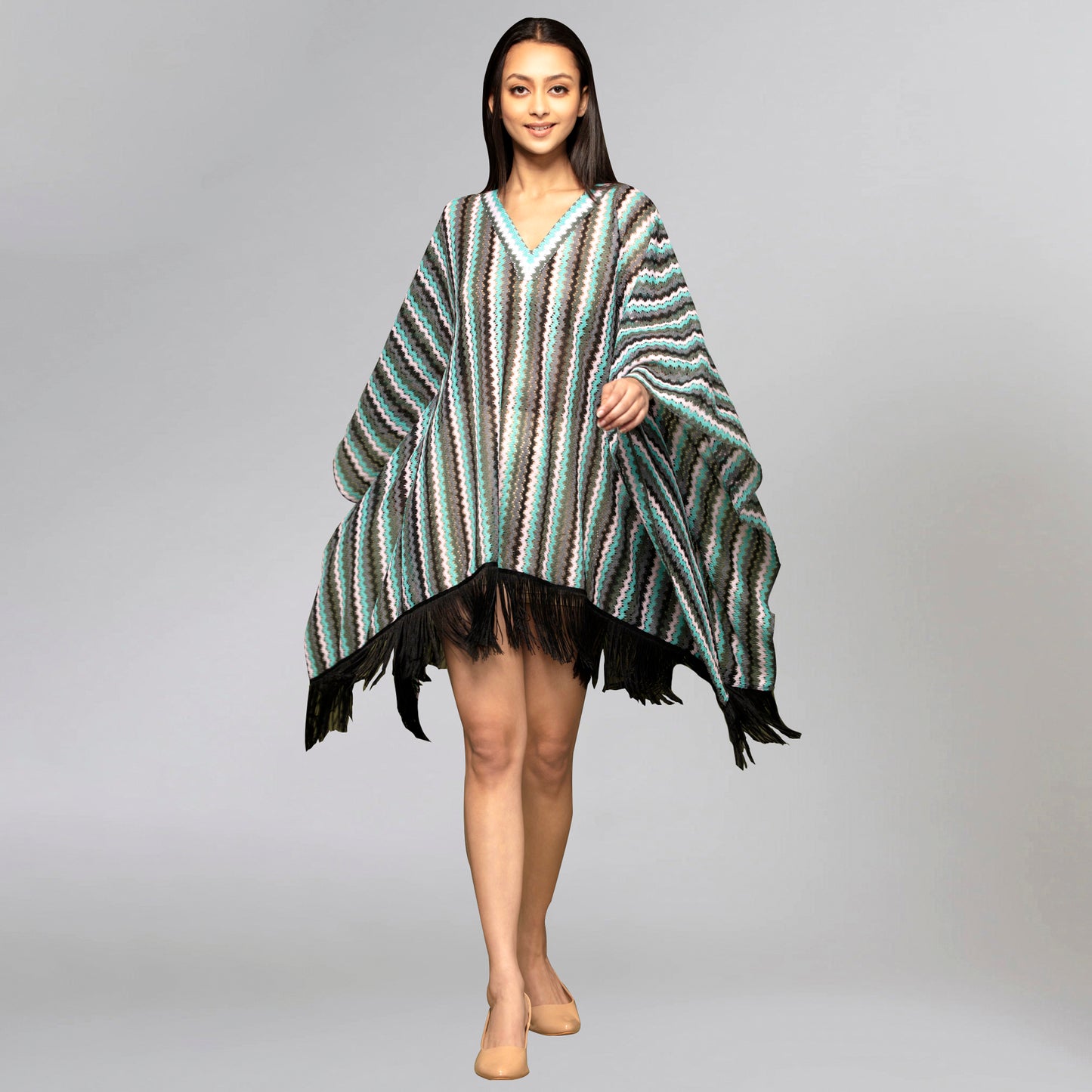 Green Knit Kaftan Tunic