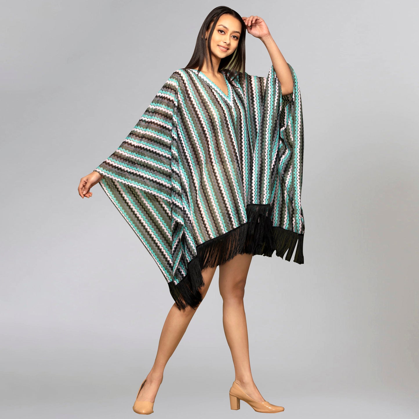 Green Knit Kaftan Tunic