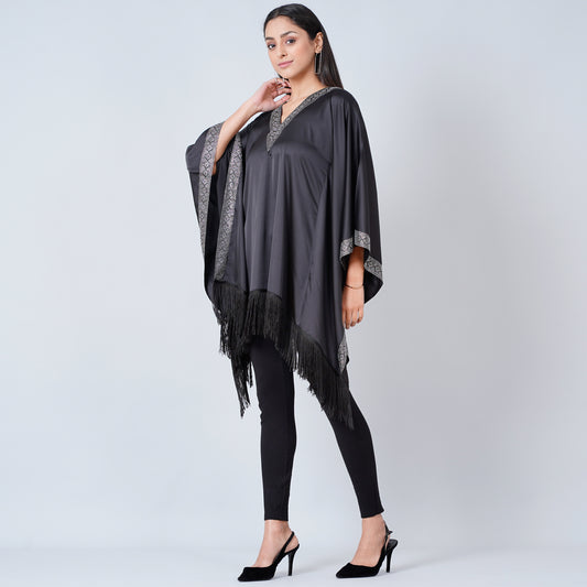Black Embellished Kaftan Tunic