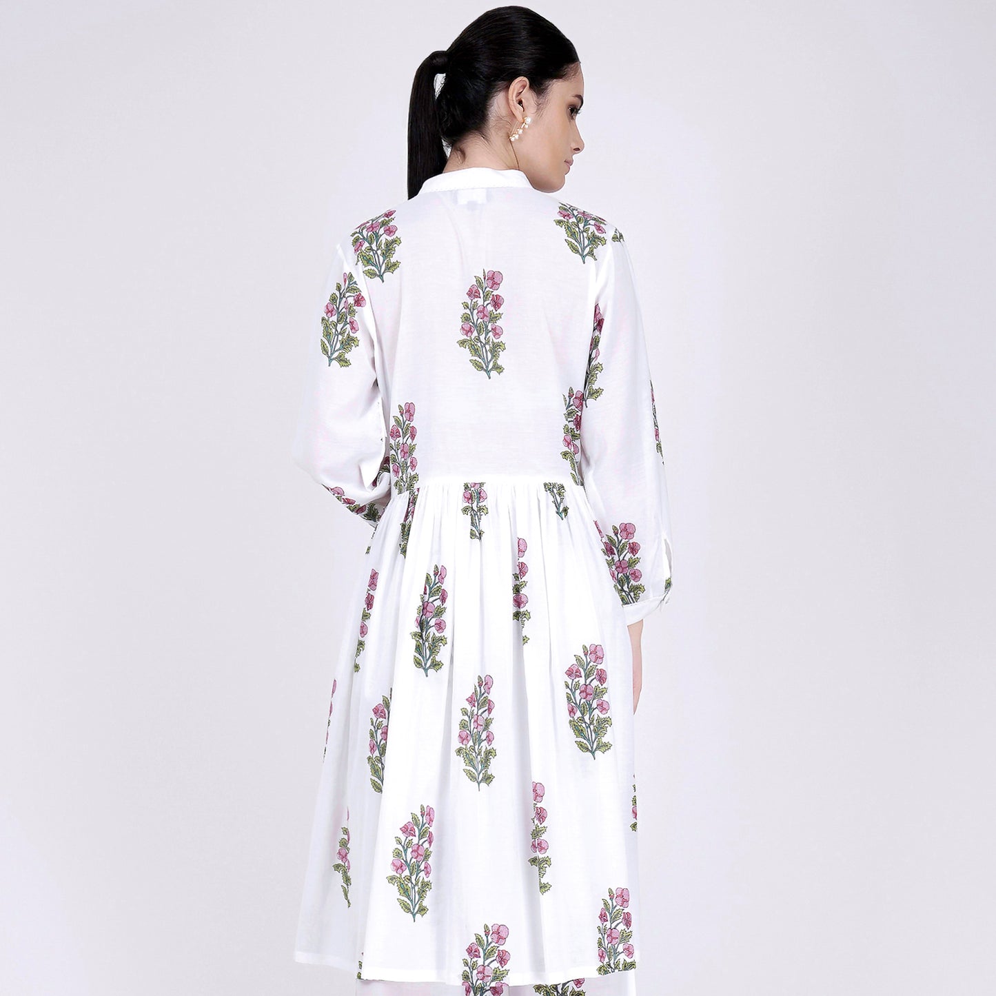 White Floral Kurta