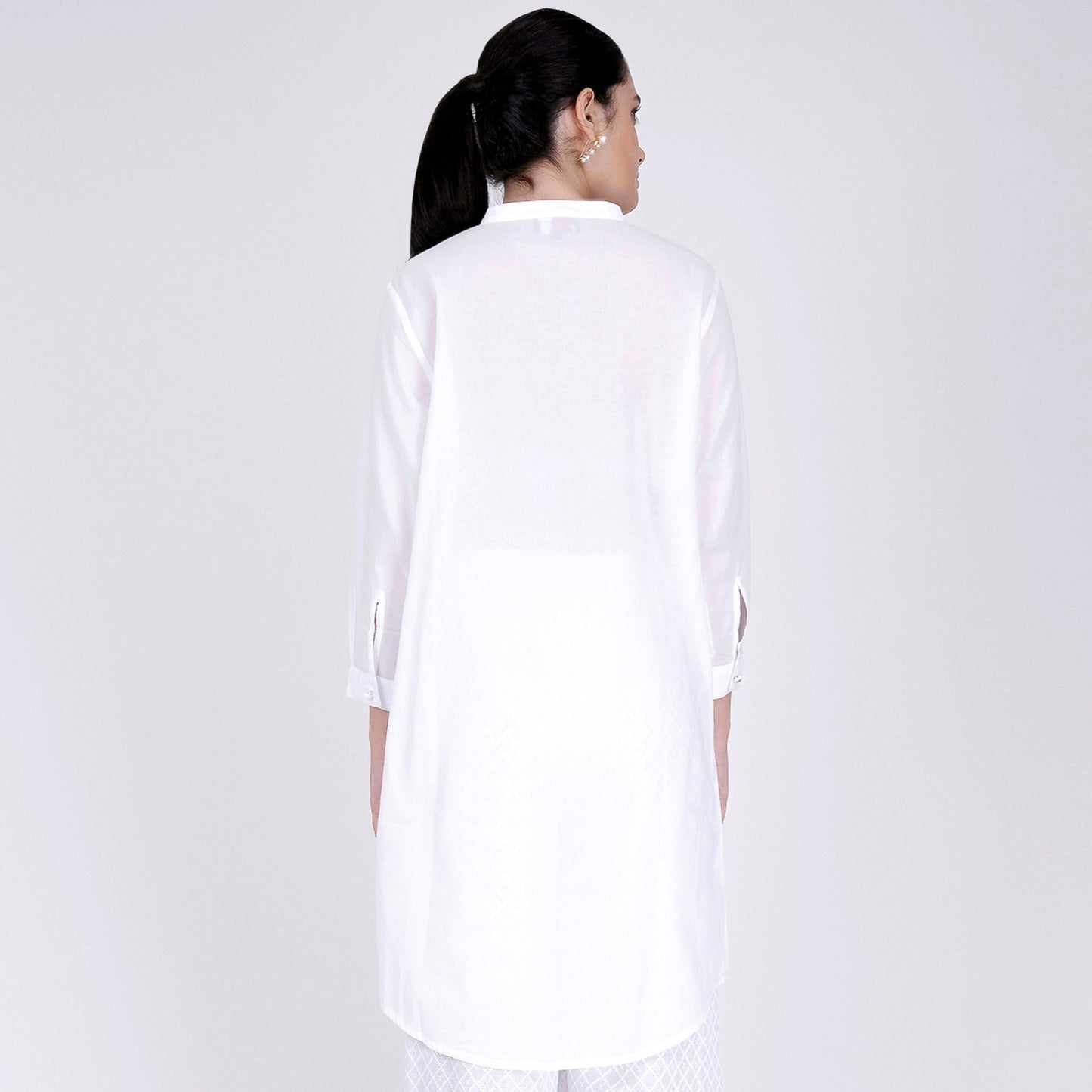 White Nehru Collar Kurta