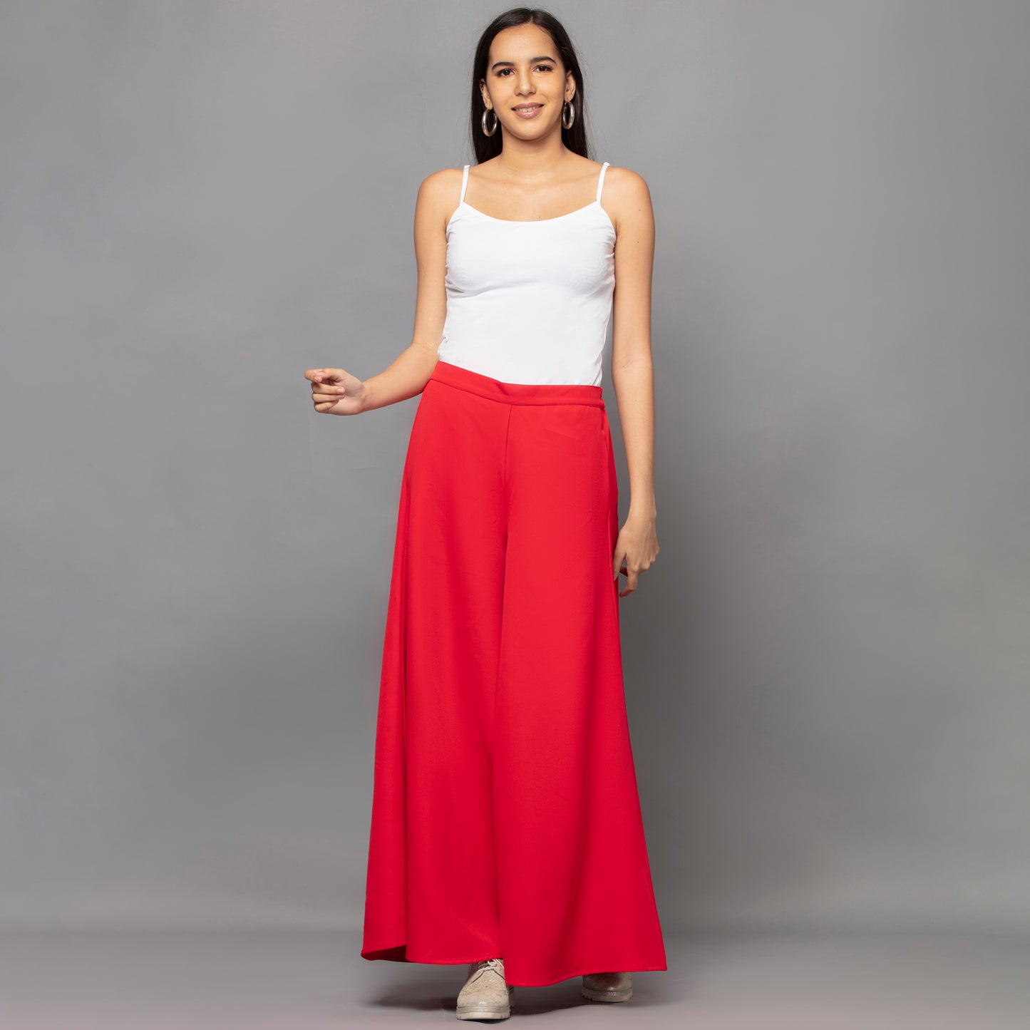 Red Wide Leg Pants
