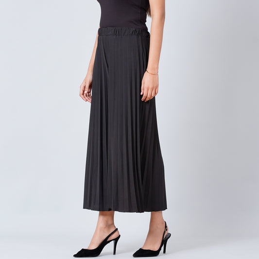 Black Wide Leg Pleated Palazzo