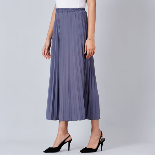 Light Grey Wide Leg Pleated Palazzo