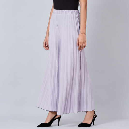 Lilac Wide Leg Pleated Palazzo