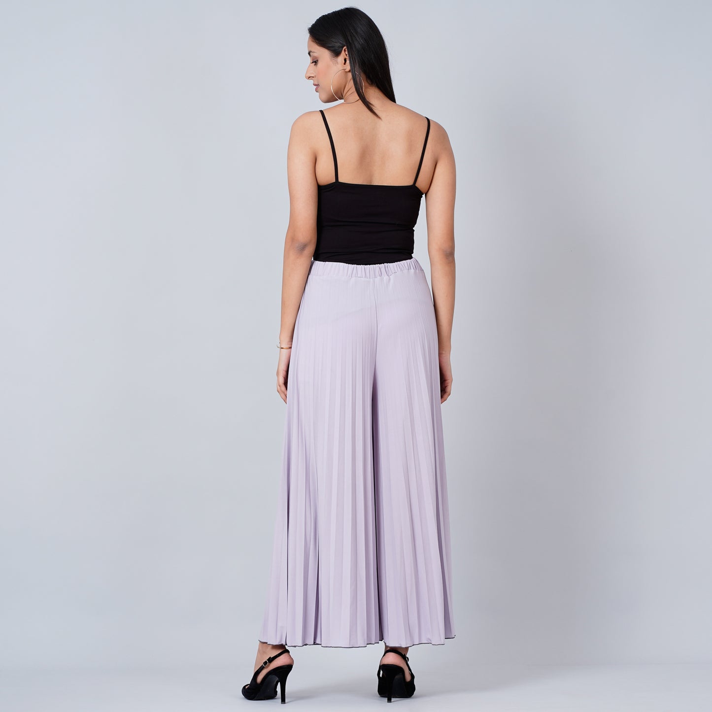 Lilac Wide Leg Pleated Palazzo