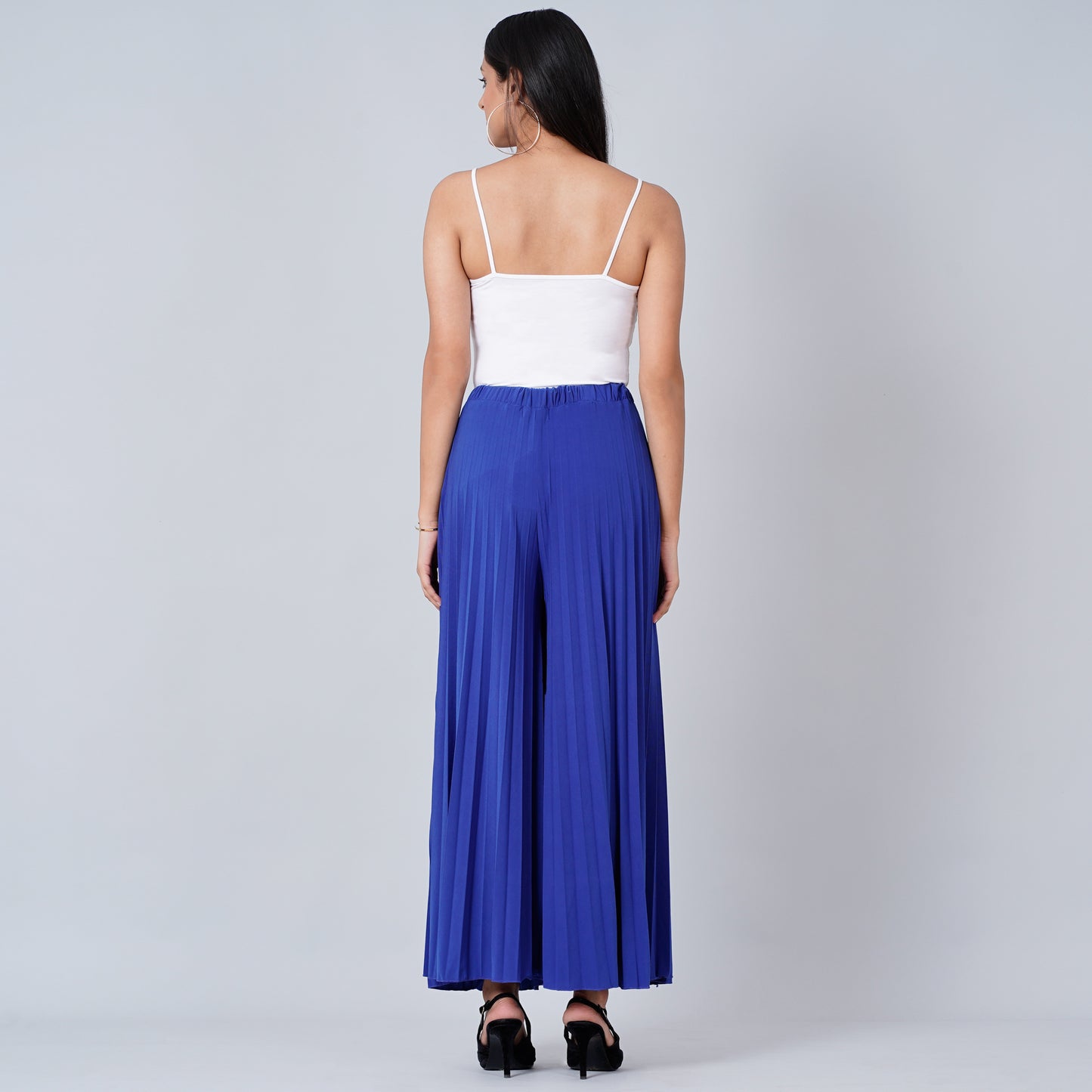 Royal Blue Wide Leg Pleated Palazzo