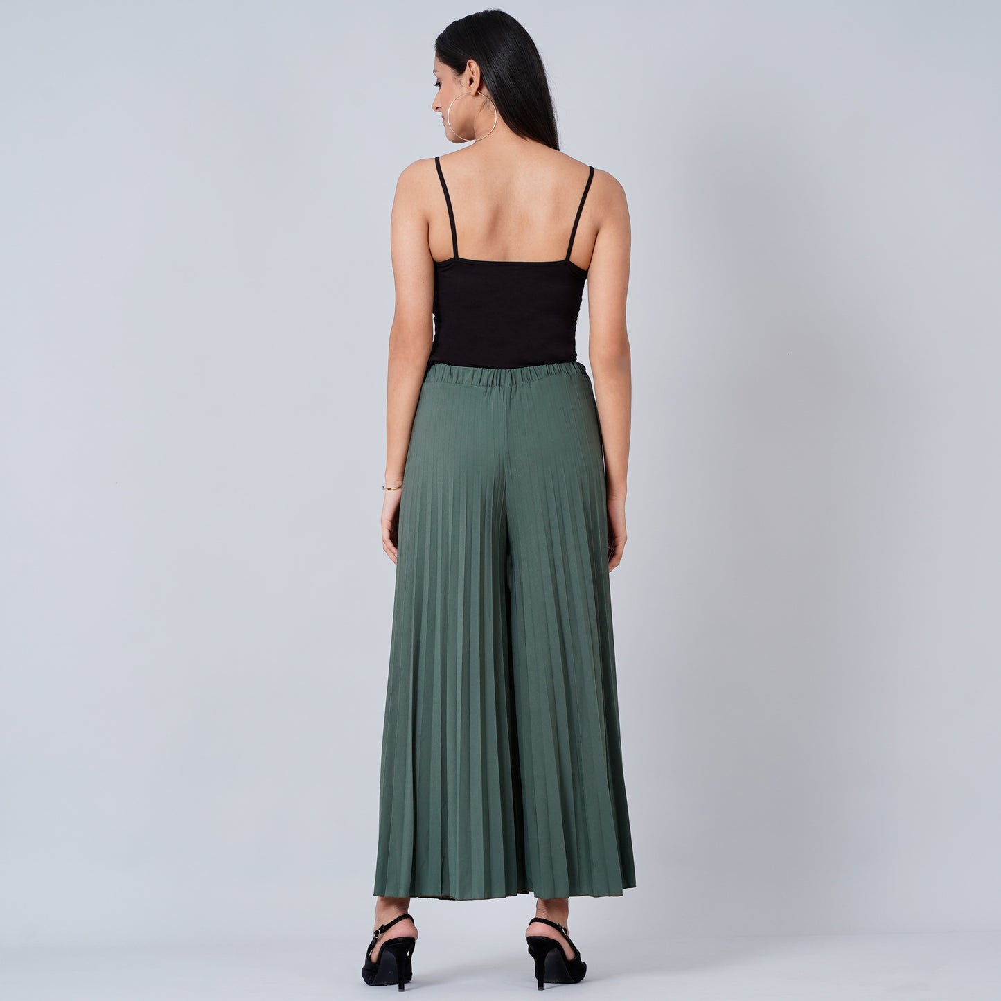 Sage Green Wide Leg Pleated Palazzo