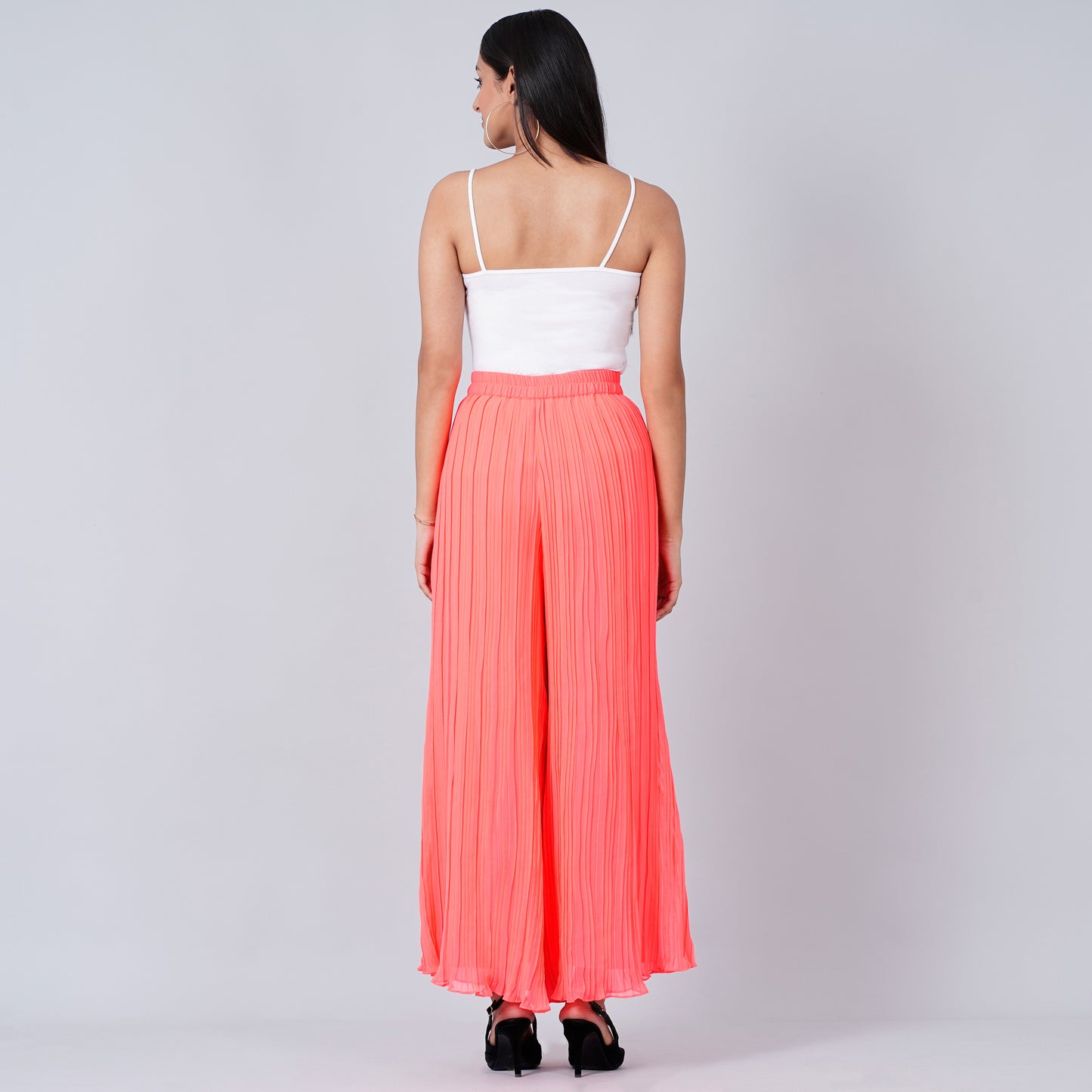 Neon Pink Pleated Palazzo